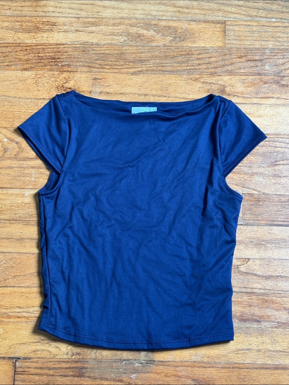 Marshalls Navy Boatneck Short Sleeve Top